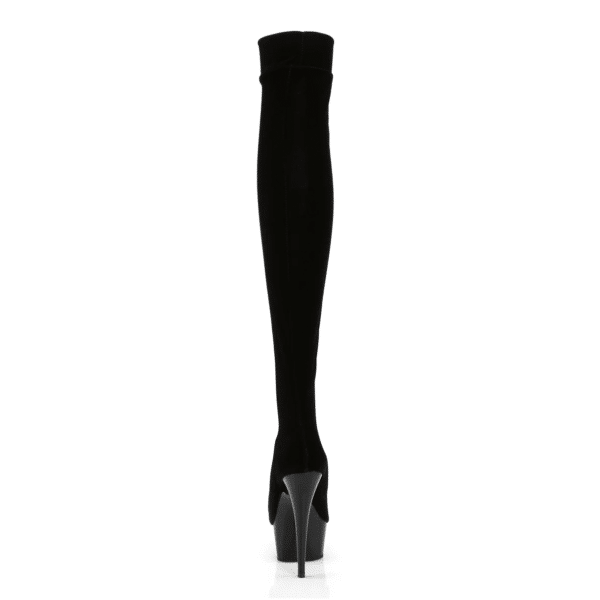 Pleaser Delight 3002 Stretch Lycra Thigh High Boots Black
