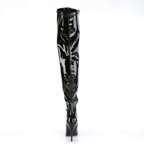 Pleaser Seduce-3000 5 Inch Heel Thigh High Boot Black Patent