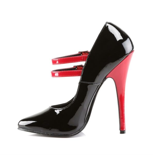 domina-442, devious, domina 442, black and red, dominatrix, 6" pump, heel, high heel, stiletto