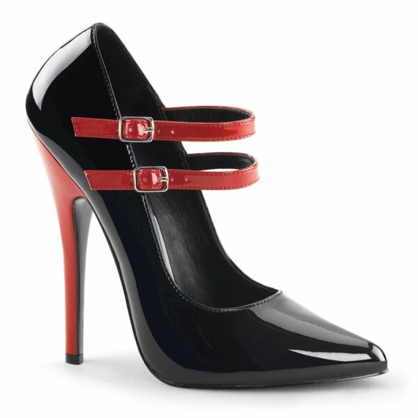 domina-442, devious, domina 442, black and red, dominatrix, 6" pump, heel, high heel, stiletto