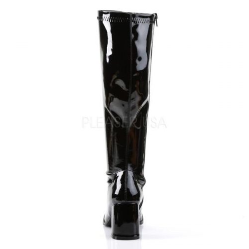 Funtasma Gogo-300WC Wide Calf 3" Block Heel Gogo Boot Black Patent