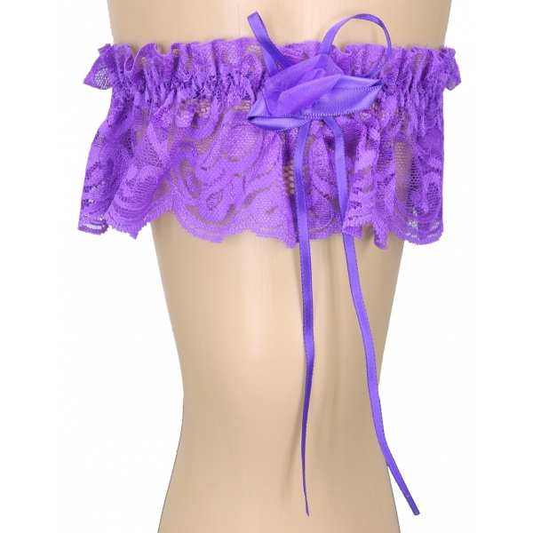 Shirley of Hollywood Lace Veil Leg Garter with Bow Detail