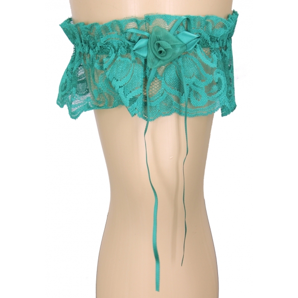 Shirley of Hollywood Lace Veil Leg Garter with Bow Detail