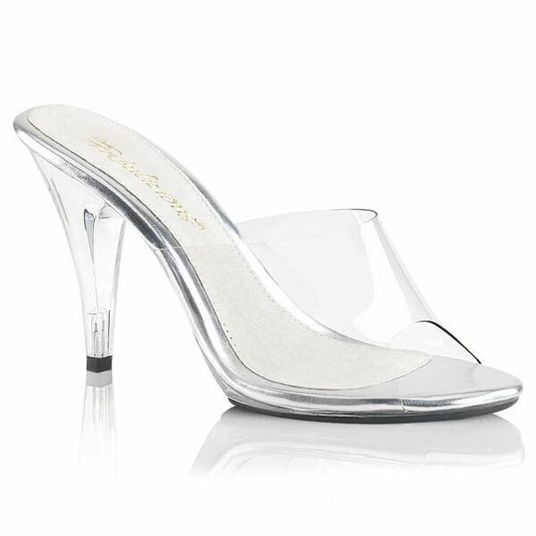 Fabulicious Caress-401 4 Inch Clear Sandal Slide