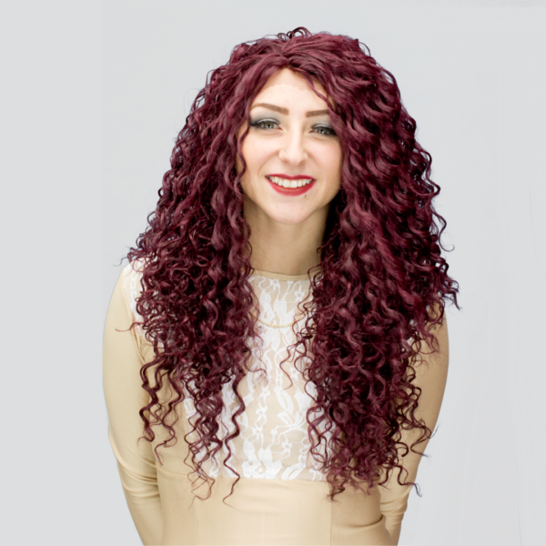 maroon red crossdresser wig