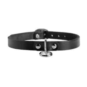 stict leather chocker collar with o ring black sexy pet play leash submissive dominant puppy doggy