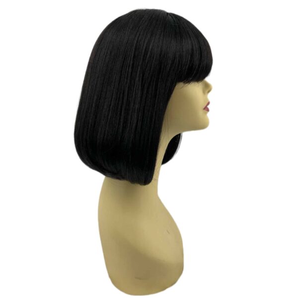 party page black high quality wig short bob with bangs synthetic fibers crossdressers transgender crossplay cosplay hair loss alopecia