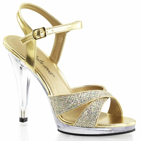 Fabulicious Flair-419G Glitter Ankle Strap Sandal Plus Size Crossdresser Shoes