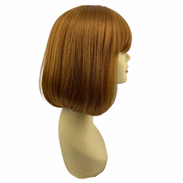 party page strawberry blonde orange wig with bangs bob retro mature hair high quality short styled wig