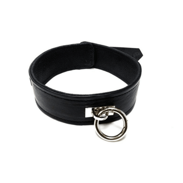 rouge leather collar black