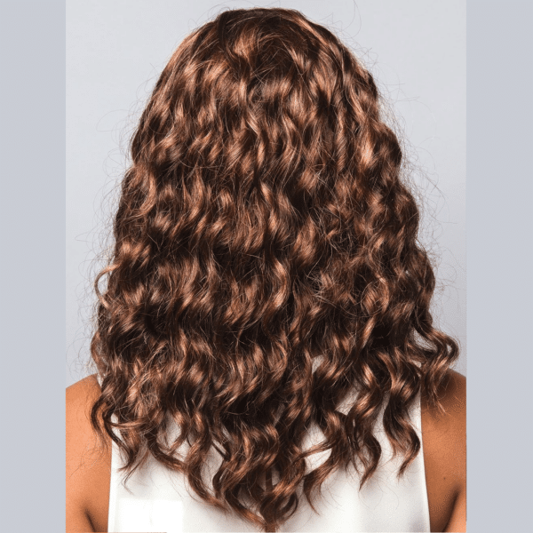 hudson rusty red curly wavy medium length wig crossdressers transgender women men hair loss cancer alopecia beautiful natural looking synthetic fibers