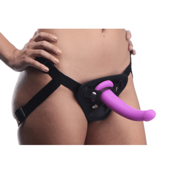 strap u navigator silicone dildo with harness purple dildo lesbian sex toy pegging dildo high grade silicone adjustable strap harness compatible with most dildos