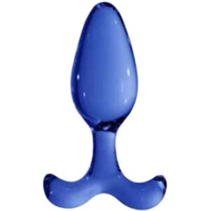 chrystalino expert handblown glass butt plug blue ass play butt stuff anal