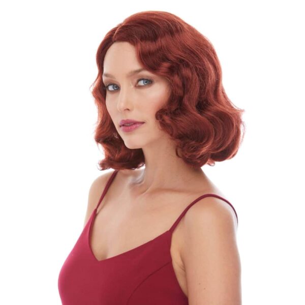 eternity copper red short wavy wig 60s