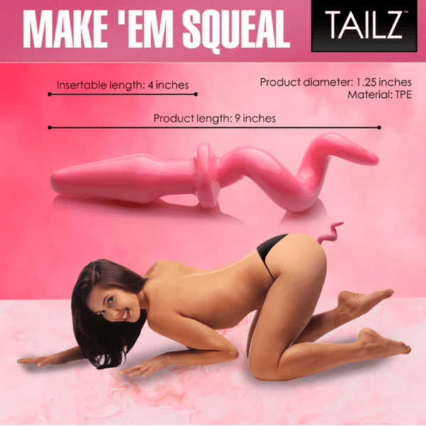 tailz piggy tail butt plug pink fantasy rolplay squeal hog tail swirly curly tail butt plug ass play anal play anal sex toy