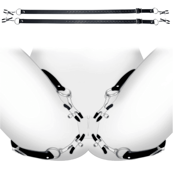 master series labia spreader straps exposed oral easy on the skin vegan leather nickel fee metal clamps