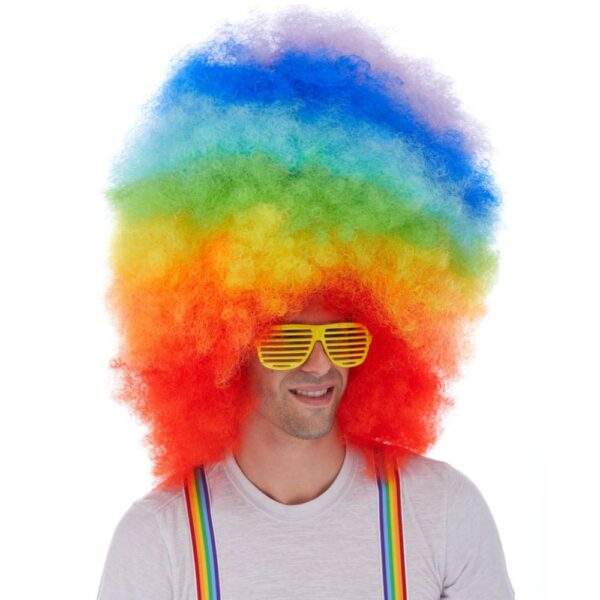 hifro rainbow afro huge curly big fro wig