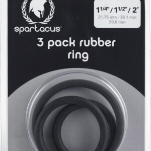 Spartacus Black Rubber Cock Rings 3 Pack BSPR-14