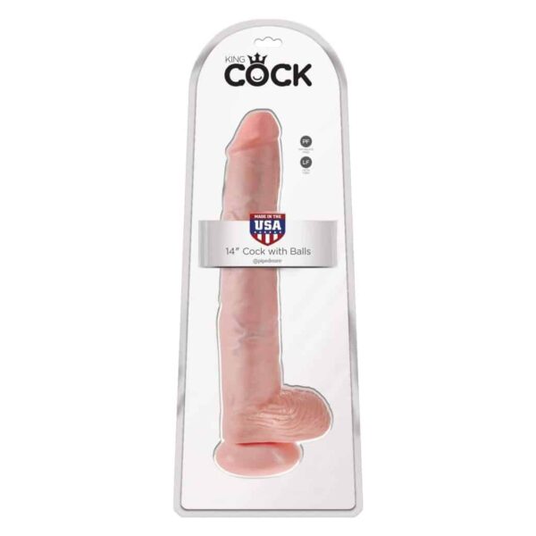 king cock dildo with balls flesh colored vanilla 14 inches strap on sex toy suction cup realistic penis