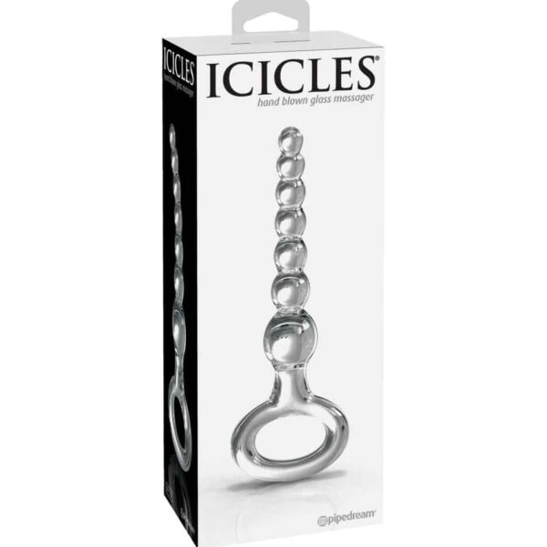 icicles 67 glass massager anal beaded probe beads butt stuff ass pipedream