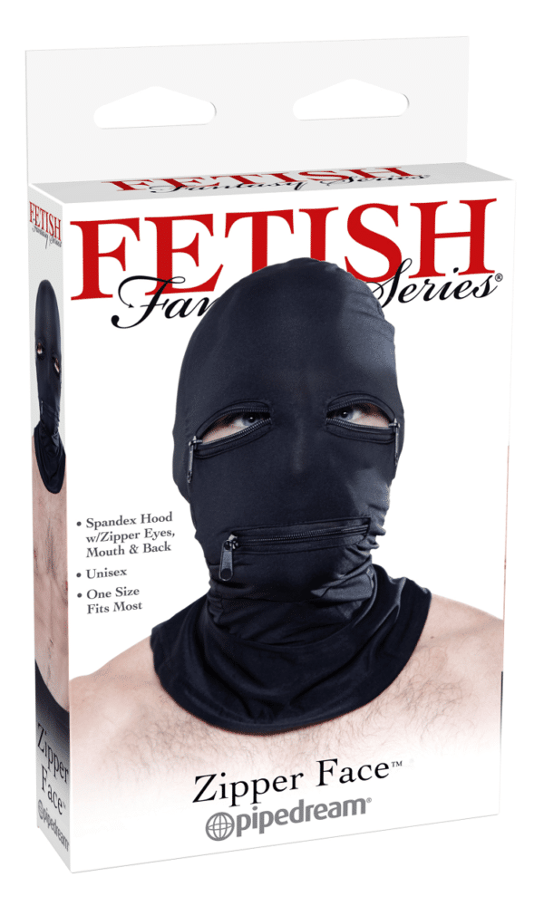fetish fantasy zipper face spandex hood sensory play bdsm subbmissive dominant