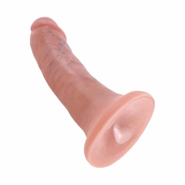 king cock dildo 6 inches vanilla flesh realistic real penis strap on compatible suction cup veins