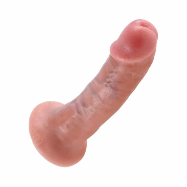 king cock dildo 6 inches vanilla flesh realistic real penis strap on compatible suction cup veins