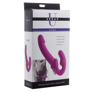 strap u evoke vibrating strapless strap on dildo harness lesian sex toy pegging dildo pink bullet vibrator kinky submissive dominant dp