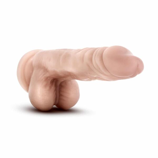 dr skin stud muffin realistic cock 8.5 inches vanilla skin tone real veiny balls scrotum suction cup strap on compatible