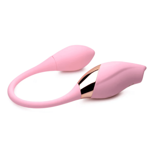 shegasm 8x tandem plug rechargeable suction clitorial stimulator and egg pink vibrator clitoral stimulation female dual spot stimulator