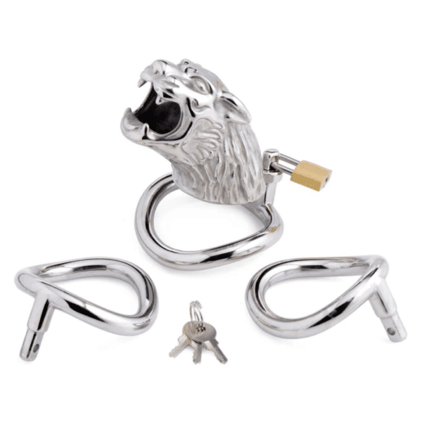 master series tiger king locking chastity cage stainless steel lock padlock key holder bdsm cock cage cuckhold cbt