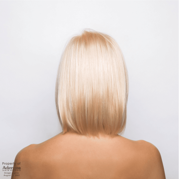 alva peach blonde medium short blonde bob wig with fringe cut bangs mature nice high quality wig by noriko rene of paris