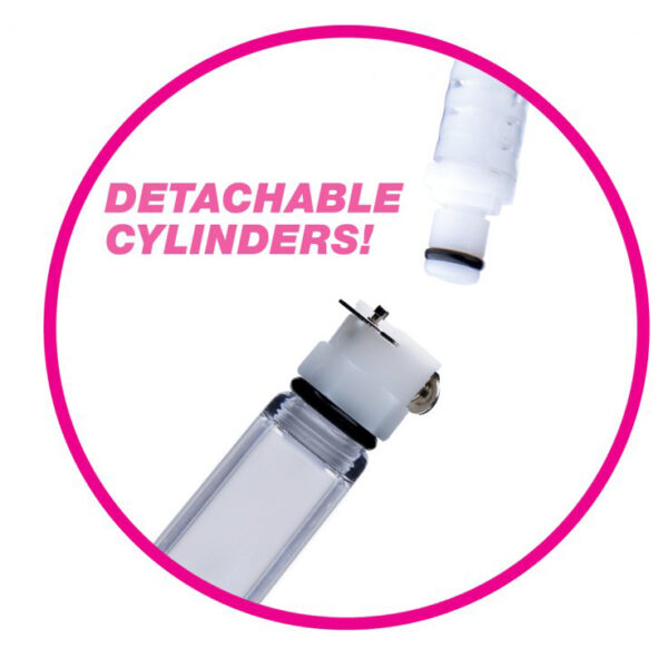 XR Brands Size Matters Nipple Pumping System with Acrylic Cylinders