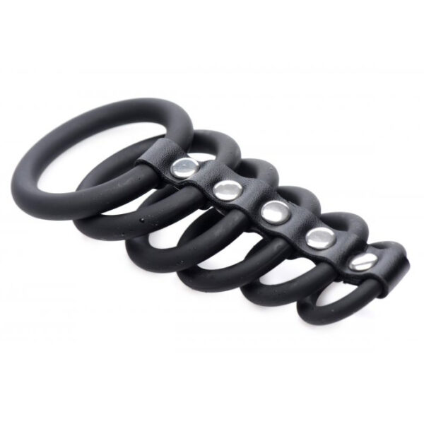 Strict Silicone 6 Ring Cock Ring Chastity Gates of Hell AG460
