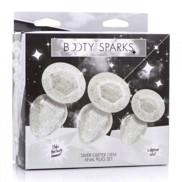 XR Brands Booty Sparks Glitter Gem Acrylic Butt Plug 3 Piece Trainer Set Anal AG587