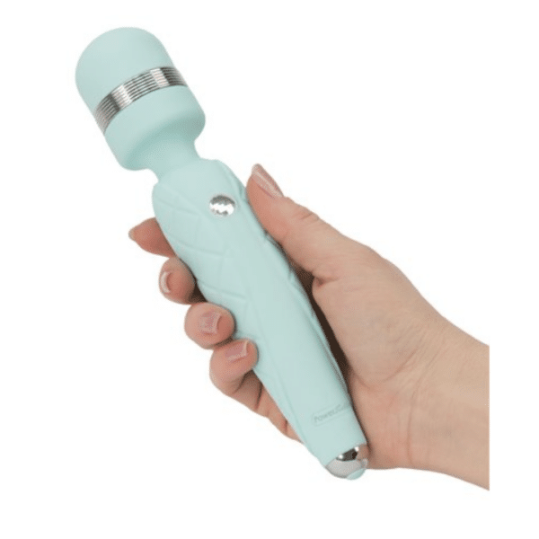 pillow talk cheeky rechargeable silicone wand massager teal vibrator wand hitachi magic wand clitoral stimulator clitoris easy to use masturbation solo or partner use play