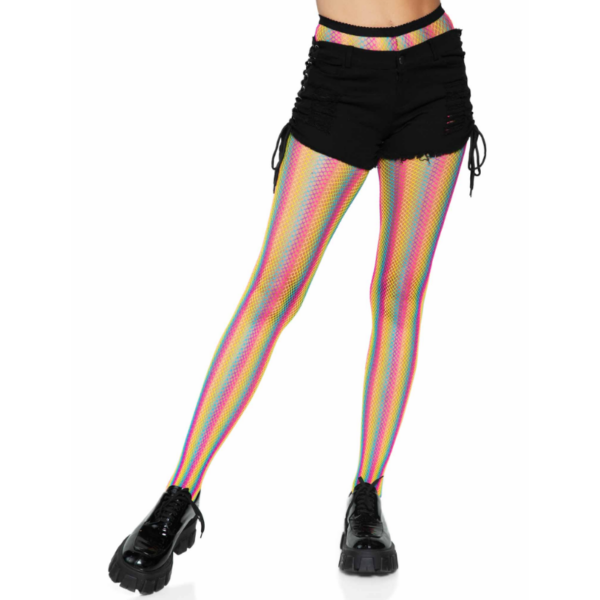 Leg Avenue 9970 Rainbow Fishnet Tights Pantyhose LGBT Gay Pride Lesbian Transgender