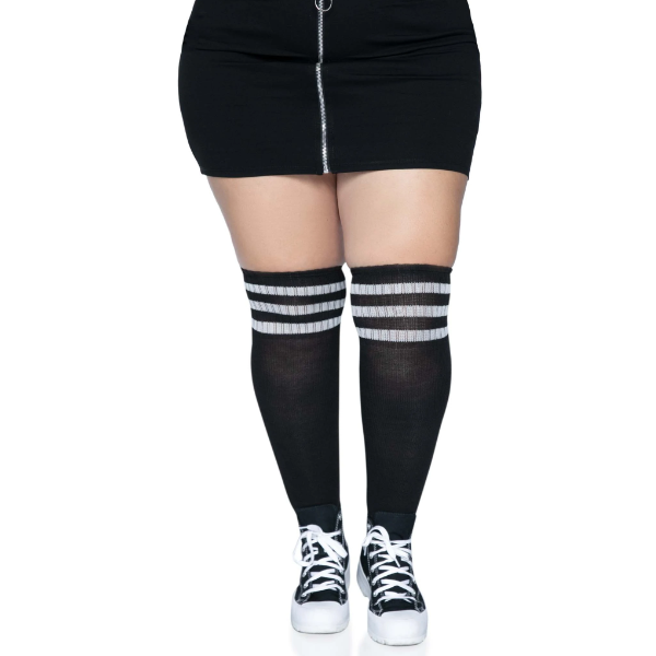 Leg Avenue 5627 Athletic Socks Plus Size Queen Size XTall Stockings Hosiery Crossdresser Trans LGBT Pride