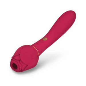 XGen Products SK-1028 Secret Kisses Rosegasm TWOSOME Rechargeable Silicone Rose Sucking AIr Pulse Instertable Dildo