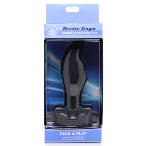 XR Brands ZEUS Zinger Ripple Electro E Stim Butt Anal Plug AG138