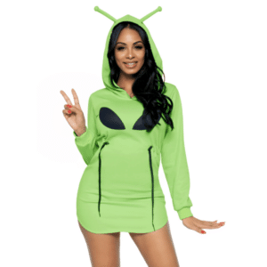 Leg Avenue 87077 Alien Hoodie Dress Cozy Halloween Costume