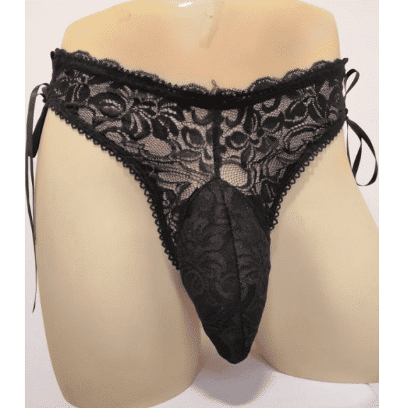 Sissy Panty Black Lace Thong For Men
