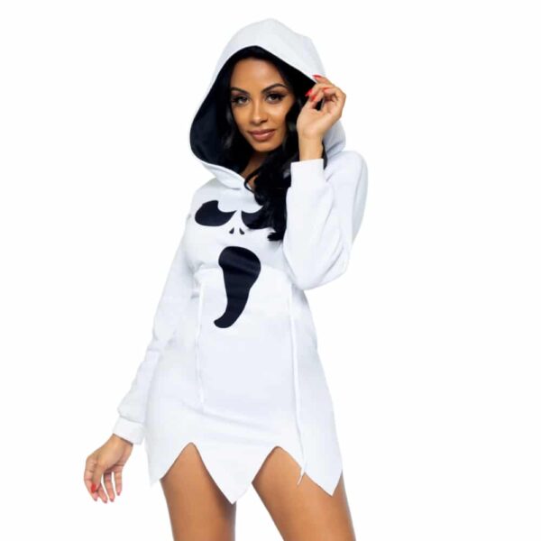 Leg Avenue 87076 Ghost Scream Hoodie Dress Cozy Comfy Halloween Costume