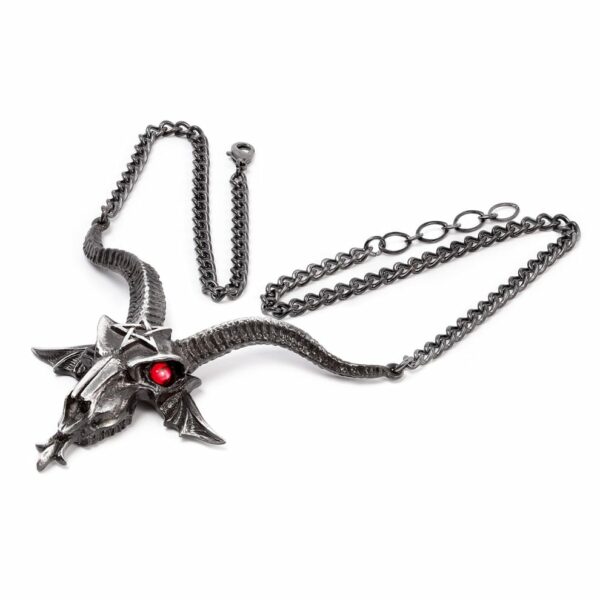 Alchemy of England Wicca Pagan Satan Baphomet Goat Head Necklace Metal Goth P921