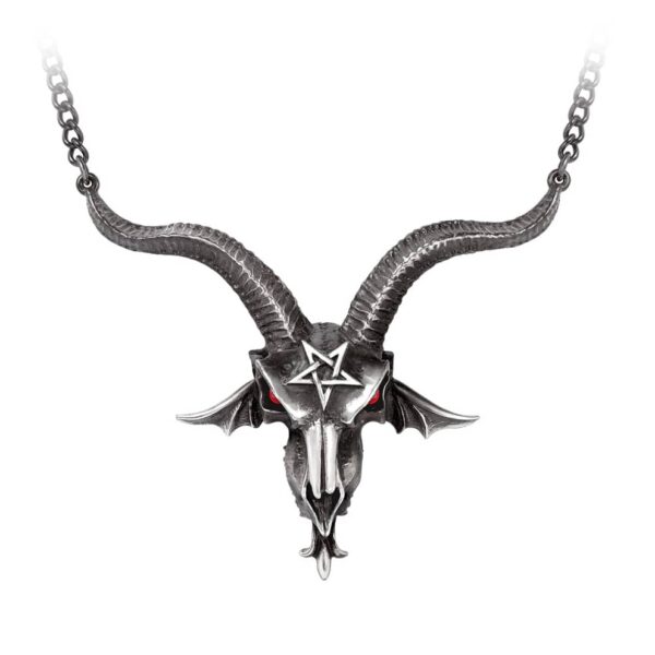 Alchemy of England Wicca Pagan Satan Baphomet Goat Head Necklace Metal Goth P921