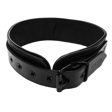 rouge leather collar black with black hardware choker
