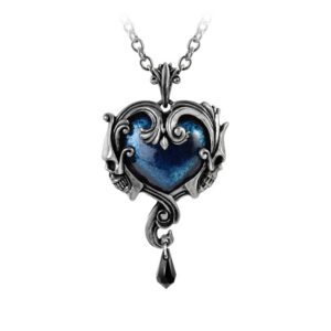 Alchemy of England Gothic Skull Heart Necklace Affair of the heart coeur P792