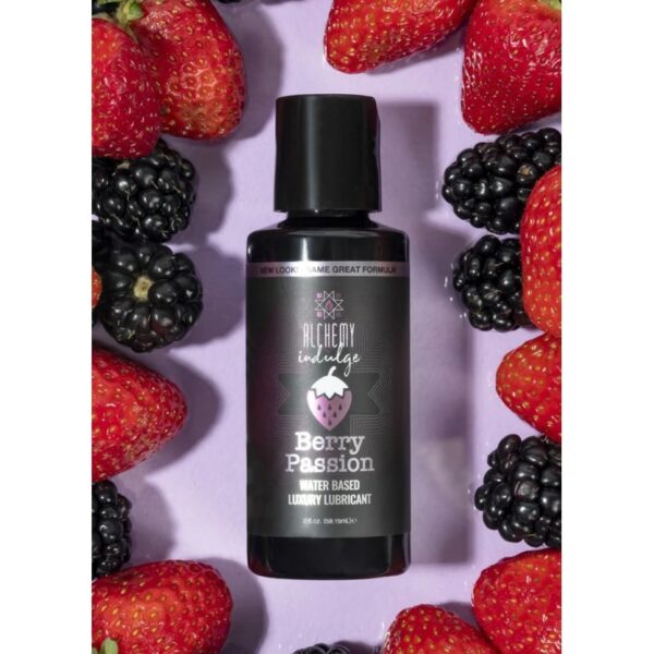Alchemy Indulge Water Based Lubricant berry passion raspberry grape blueberry flavored lube