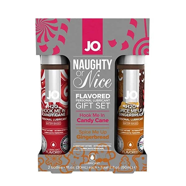 Jo Naught or Nice Lube gift set scented massage opil water based sexy glide Jo h20