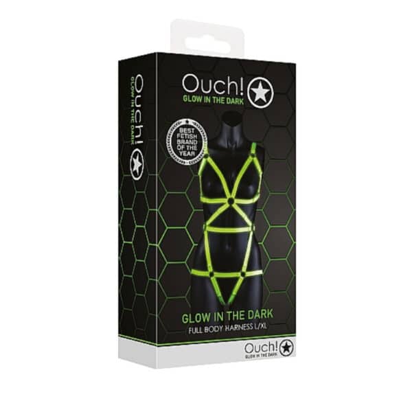ouch glow in the dark full body harness bdsm bondage sexy
